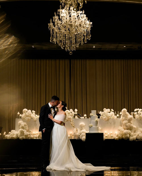 Classic silk white bridal table